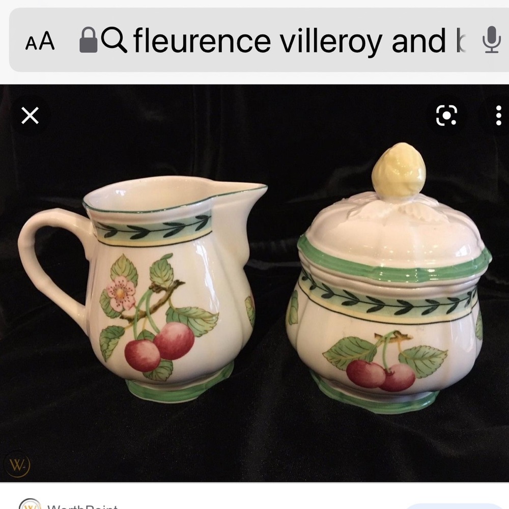 Villeroy and Boch French Garden creamer and sugar bowl